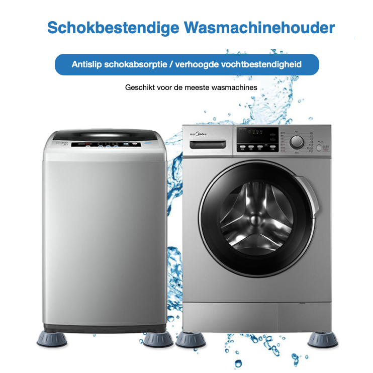 Schokbestendige Wasmachinehouder Pro | Geluidsdemper en Antislip